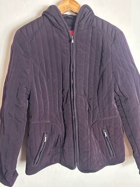 Vintage Esprit Quilted Hooded Puffer Jacket - Purple